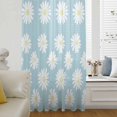 thumbnail image 6 of White Teal Daisy Sheer Curtains 45 Inches Long, Spring Summer Floral Farmhouse Light Filering Curtains, Breathable Simi Curtain Privacy Drapes for Kitchen Bathroom Lightweight Small Window Treatment, 6 of 9