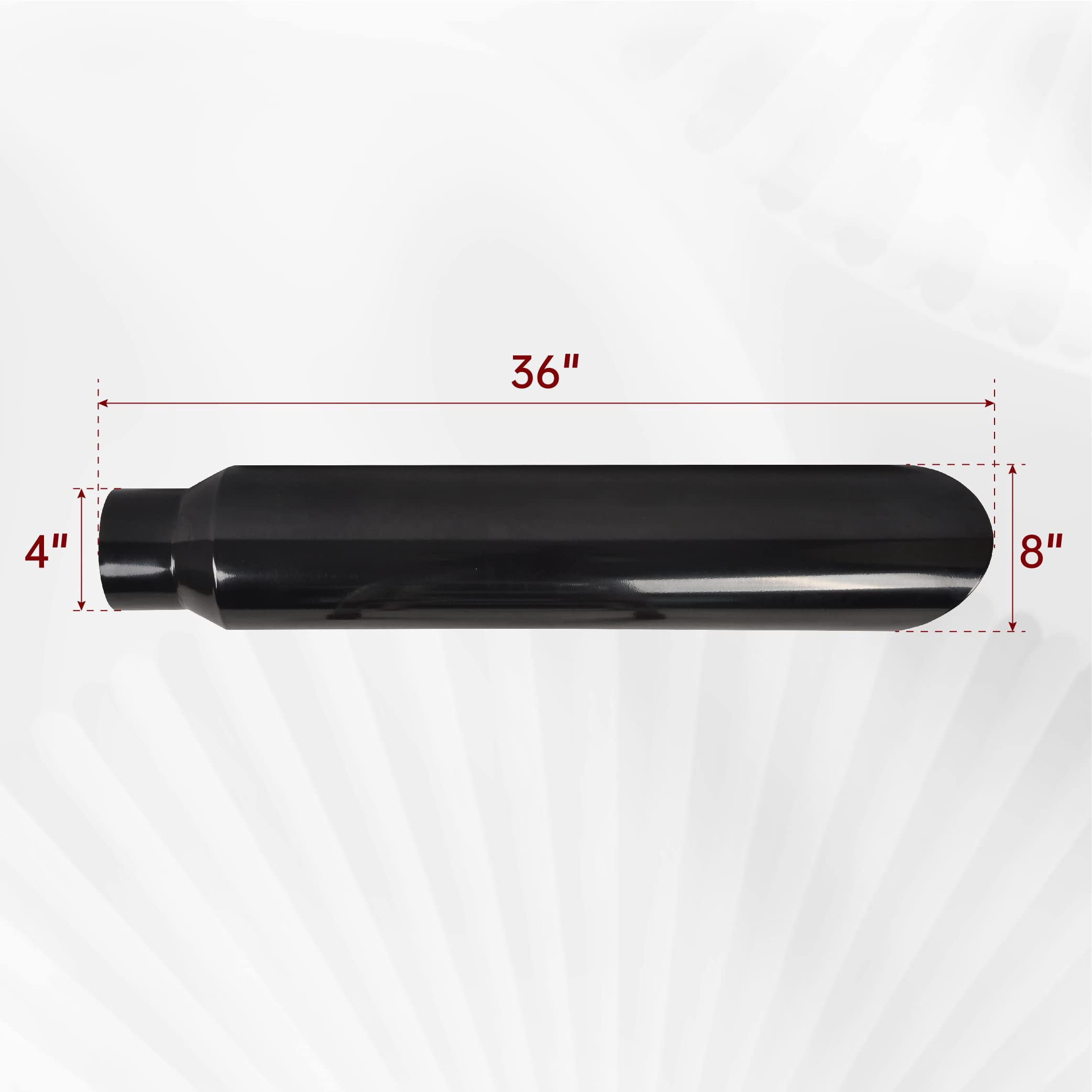 4" Inlet 8" Outlet 36" Tall Diesel Exhaust Stack Tip Polished Stainless Steel