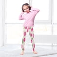 thumbnail image 5 of Girl's Legging Full-Length Colorful Print Tights For Dance Gym Everyday Wear Pink Raspberry Vector Illustration, 5 of 8