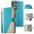 thumbnail image 1 of Funda cartera GANGXUN para Samsung Galaxy S25 FE , cuero PU con tarjetero, cremallera, correa de mano, soporte y protección 1338°, 1 of 6