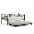 thumbnail image 1 of Garvee Twin Size Daybed Frame Set, with Floral Headboard, Black, 1 of 8