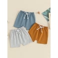 thumbnail image 3 of Hirigin 3-Pack Toddler Baby Boy Summer Sports Shorts Solid Drawstring Shorts Pants 6 12 18 Months 2T 3T Casual Clothes, 3 of 8