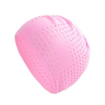 Unique Bargains 1 Pc Waterproof Bubbles Texture Swimming Cap Pink