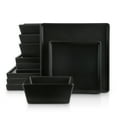 thumbnail image 2 of Stone + Lain Grace Stoneware Collection, Square Dinnerware Set, 12-Piece Service for 4, Black Matte, 2 of 6