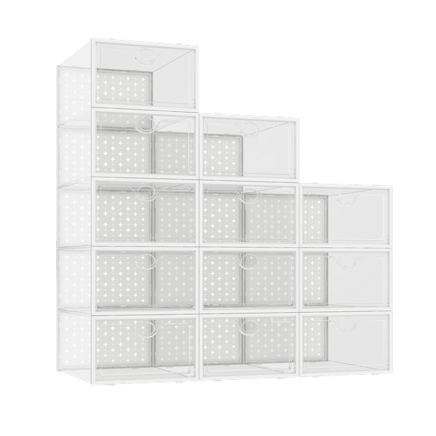 Pinkpum Shoe Storage Boxes, Shoe Organizer for Closet Clear Plastic