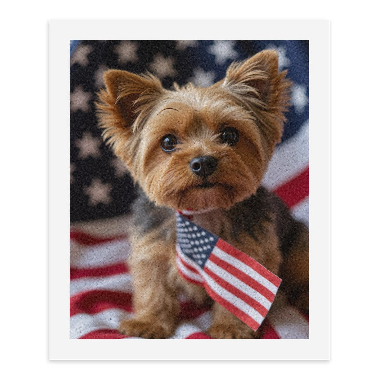 Paint by Numbers Kit for Adults, Yorkshire Terrier Patriotic Paws Paint by Numbers, Easy Paint by Numbers Kit for Adults Beginner, DIY Adult Paint by Number Kits on Canvas, Home Decor 12x16in