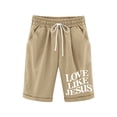 thumbnail image 4 of LRen Girls Shorts Size 10-12 Girls' Shorts Wide Leg Elastic Waist Athletic Shorts Casual Kids Shorts Sweatpants with Pocket Summer Clothes, 4 of 5