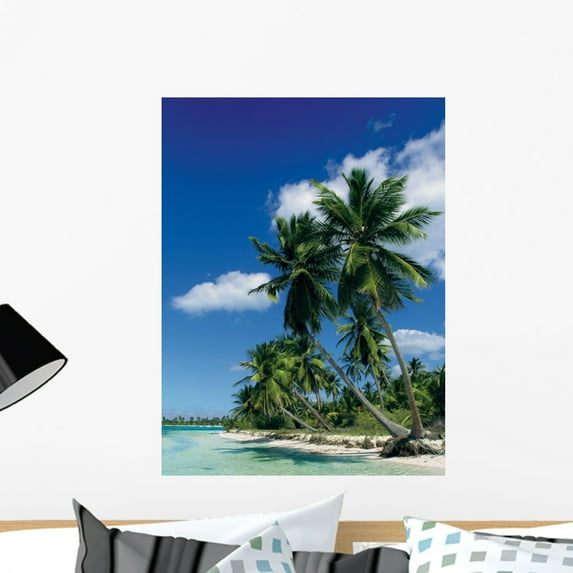 Caribbean Beach Wall Mural by Wallmonkeys Peel and Stick Graphic (24 in H x 18 in W) WM124556