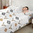 thumbnail image 4 of Manfei Western Cow Skull Queen Sheets, Bohemian Aztec Queen Sheet Sets, White Black, Black Reversible 4 Pieces1 Flat Sheet + 1 Fitted Sheet + 2 Pillowcases, 4 of 6
