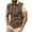 *Brown, variant on Tops for Men Plus Size Short Sleeved Lapel Striped Printed Button Casual Solid Color T-shirt Yellow XXXXL