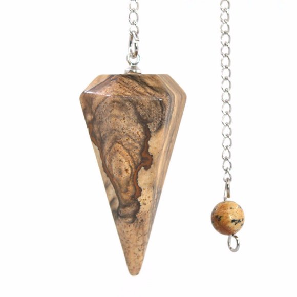 Péndulo de jaspe paisaje natural Justinstones de 3,8 cm