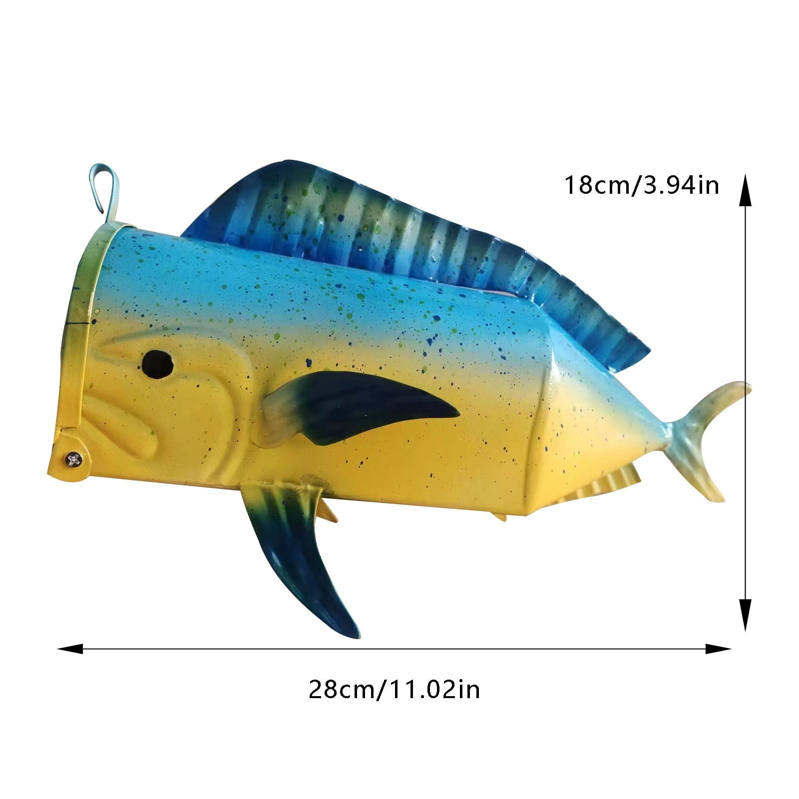 Mahi Mahi (dolphin Fish) Mailbox Garden Dolphin Fish Decoration Metal Mailbox Decoration Garden Crafts Decoration Dolphin Mailbox 1PC