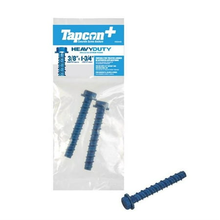 

Tapcon Plus 5038078 0.37 x 1.75 in. Hex Drive Hex Washer Head Concrete Screws Pack of 2 - Case of 8