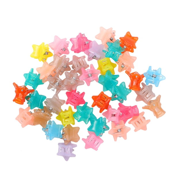 CIMAXIC Assorted Color Resin Mini Hair Claw Clips for Decoration Lightweight and Durable 40 Pieces,0.59"X0.59"X0.67"
