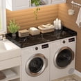 thumbnail image 2 of Homieasy Washer and Dryer Countertop, Laundry Room Organization with Non-Slip Pads, Wood Shelf Topper with Round Corner Edge Rails, Laundry Folding Organizer for Laundry, Black Marble, 2 of 7