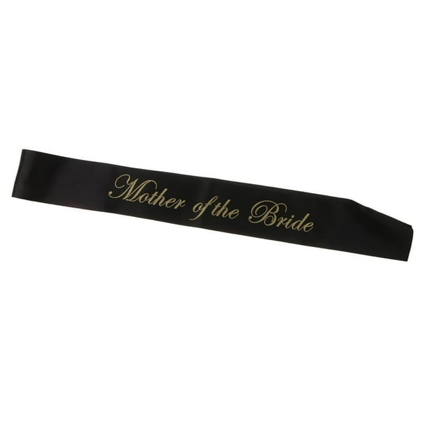 MOTHER OF THE BRIDE Faja de Sáten para Celebración de Fiesta de Ave Solteras Decoración de Nupcias - Dorado Negro Oro negro SM SunniMix Faja de satén