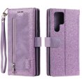 thumbnail image 2 of Feishell for Samsung Galaxy S22 Ultra Wallet Case with Wrist Strap,for Women Men,Luxury PU Leather Zipper Pocket Magnetic Clasp Folio Flip Holder ID Credit Card Slots Shockproof Phone Cover,Purple, 2 of 13