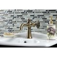 thumbnail image 3 of Kingston Brass KS3543RKX Webb One-Handle Single-Hole Bathroom Faucet with Knurled Handle and Push Pop-Up Drain, Antique Brass, 3 of 7