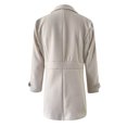 thumbnail image 6 of Quealent Pea Coats For Women Wool Blend Thicken Stand Collar Single Breasted Trench Coat Fashion A-Line Fall Winter Jackets Beige for Size L, 6 of 6
