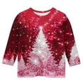 thumbnail image 3 of Mgmyaa Girls Casual 3/4 Sleeve Christmas Print Top, Kids Crew Neck Long Sleeve T-Shirt Size 3-12 Years, 3 of 5