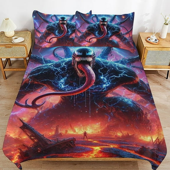Venom 3-piece Bedding Set Twin Size,Kids Bedding Include Bed Duvet Cover and Pillowcases for Girls Boys Women Men