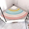 thumbnail image 1 of Cateissary Estera de baño curvada de PVC para ducha de esquina, tacto cómodo y antimoho, estera de ducha de cuadrante Juegos de accesorios de baño do 60*60cm, 1 of 6