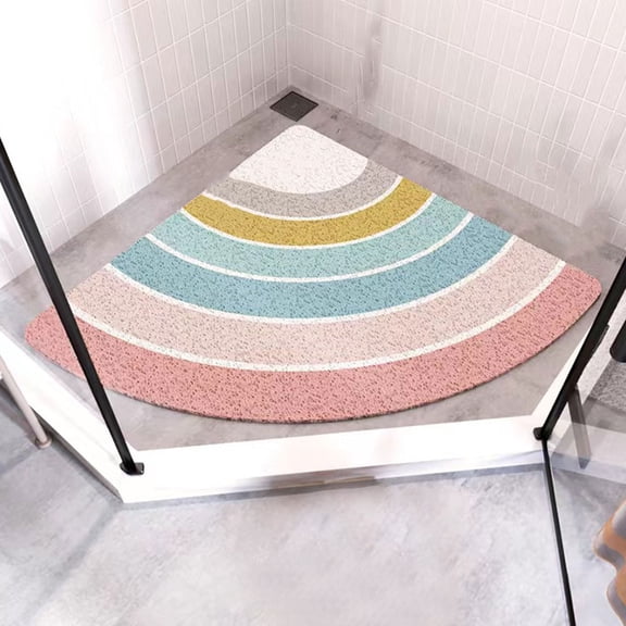 Bewildely Alfombrilla de ducha curvada antideslizante, segura y antideslizante para niños, adecuada para ancianos y niños Juegos de accesorios de baño do 60*60cm