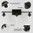 thumbnail image 4 of Bathroom Vanity Light Fixtures, 3-Light Vanity Wall Sconces with Clear Shade in Matte Black for Bathroom Lighting, 4 of 5