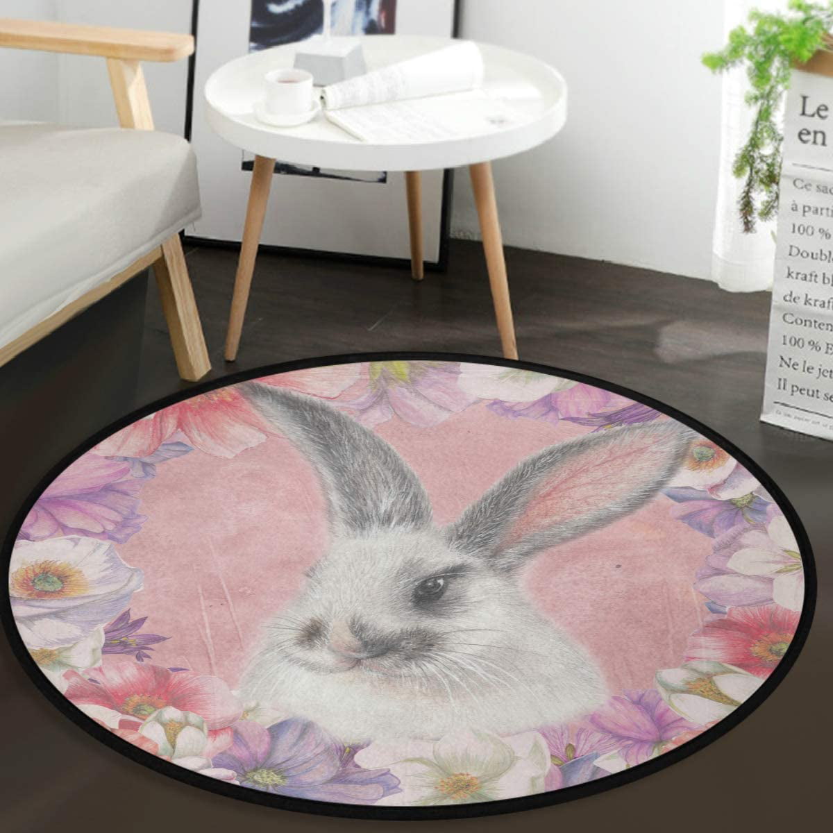 Set of 6 Place mats Forest Hare /& Small Flower Design Dining Table Mats Drinks