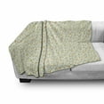 thumbnail image 2 of Floral Soft Flannel Fleece Throw Blanket, Watercolor Illustration of Little Flowers Leaves, Cozy Plush for Indoor and Outdoor Use, 60" x 80", Pale Olive Green Beige, by Ambesonne, 2 of 5