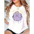 thumbnail image 1 of Women's OMG! My Glob! Graphic T-Shirt - Playful Cloud & Stars Print, Soft Stretch Round Neck Short Sleeve Tee, Casual Summer Top for Casual Attire, Ladies T Shirts, Machine Washable Shirt, Fun Pr, 1 of 6