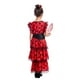 thumbnail image 5 of Spanish Girl Dress Set Girl Long Red Flamenco Dress Skirt Vintage Stage Performance Clothes, 5 of 5