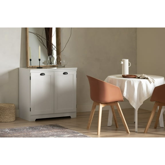 South Shore Harma 2-Door Storage Cabinet Kitchen and Dining Room Pure White