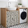 thumbnail image 3 of Sage Green Leaf Cabinet Curtains 35"W x 35"L,Dustproof Sink Skirt Curtain for Kitchen Bathroom,Vintage Farmhouse Boho Pastoral Tribal Adhesive Desk Skirt Privacy Short Curtains for Closet Vanity, 3 of 8