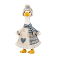 thumbnail image 2 of 23 Inch Porch Goose Outfit Winter Knit Dress with Blue Plaid Beanie and Scarf for Outdoor Christmas Holiday Front Porch Decoration, 2 of 7