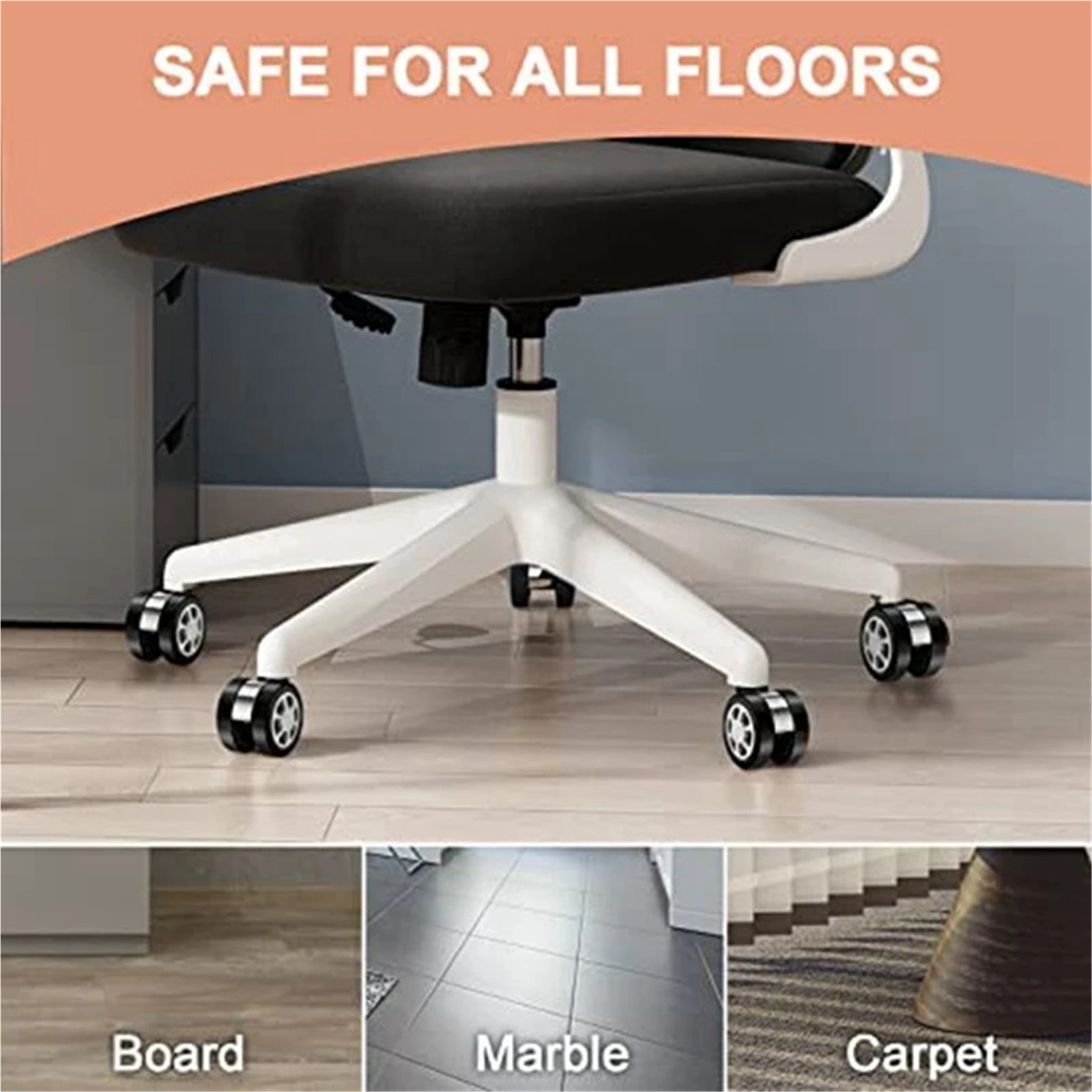 5pcs Office Chair Caster Wheels Replacement Spare Parts Caster Desk Chair Wheels, Rolling Wheels , Chair Casters For Hardwood Floors ,Multiple Uses