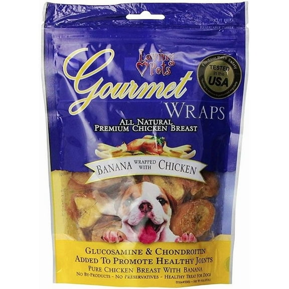 Loving Pets Gourmet Banana & Chicken Wraps [Dog, Treats Packaged] 6 oz