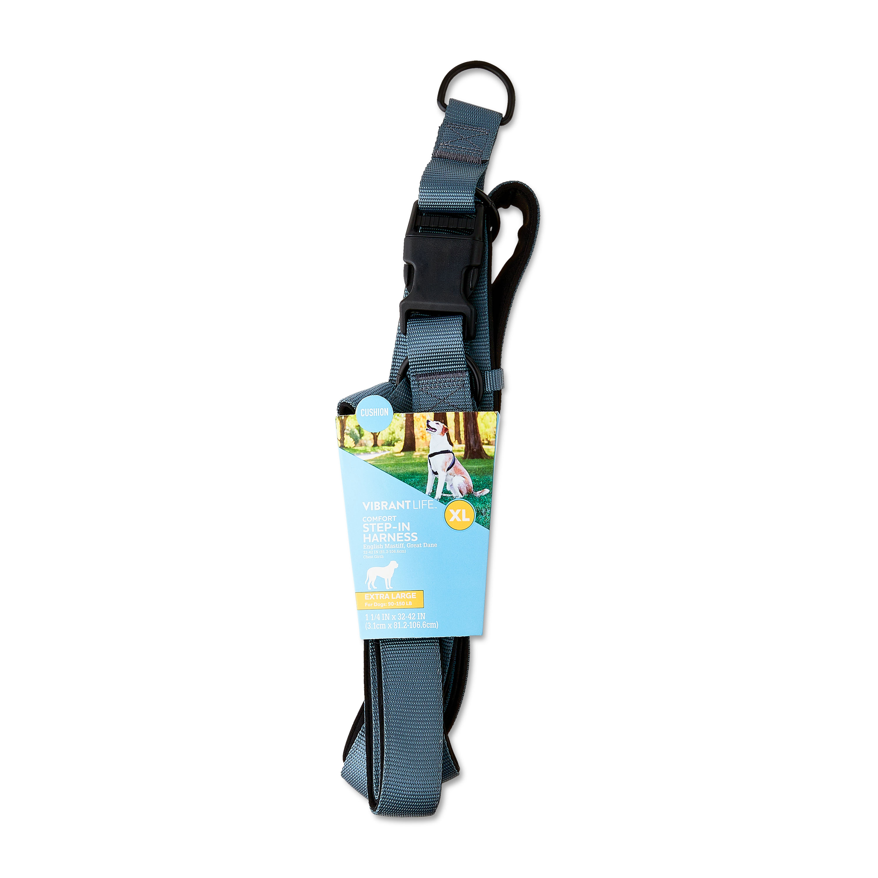 Vibrant Life Polyester Comfort Step-in Dog Harness, Grey, XL