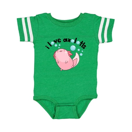 

Inktastic I Love Axolotls with Bubbles Gift Baby Boy or Baby Girl Bodysuit