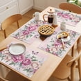 thumbnail image 5 of Pink Flower Placemats Set of 8, Butterfly Non-Slip Place Mats Washable Table Mats for Kitchen Dining Table Decorations Indoor/Outdoor, 5 of 9