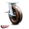 thumbnail image 2 of 8 Inch Kingpinless High Temp Phenolic Wheel Swivel Caster with Brake SCC, 2 of 2