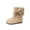 Beige, variant on Toddler Girls Boots Mid Calf Slouch Fringe Tassel Casual Winter Shoes for Little Kids