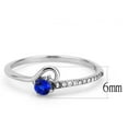 thumbnail image 2 of Womens Silver Rings High polished (no plating) 316L Stainless Steel Ring with AAA Grade CZ in London Blue DA114, 2 of 6