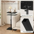 thumbnail image 3 of C Shaped End Table with Charging Station, Adjustable Height C Table End Table, 360°Swivel TV Tray Table for Small Spaces, Rounded Corners Couch Table, Side Tables Living Room for Sofa,Chair,Snack,Bed, 3 of 18