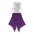 thumbnail image 6 of Nyeemya Womens Praise Contemporary Dance Dress Metallic Sleeveless Liturgical Dance Dress Tunic Purple 3XL, 6 of 7