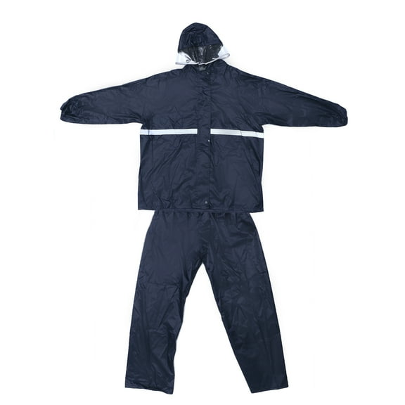 FELTECHELECTR 1Set Rain Suits For Women Dark Blue Lightweight Style With Reflective Stripes For Hiking