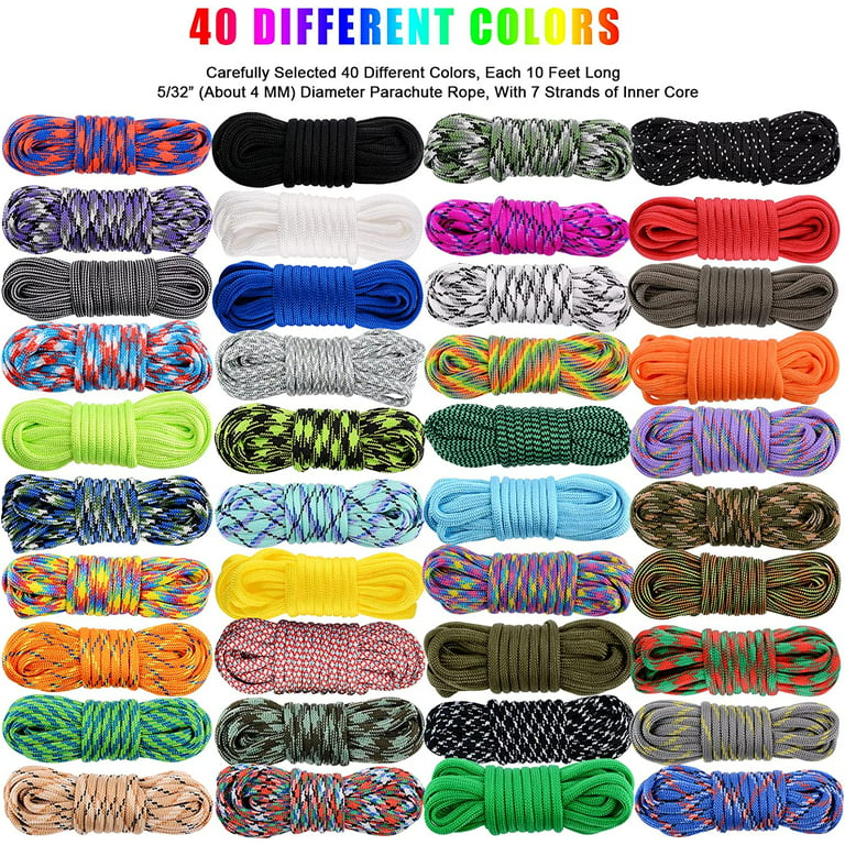 WEREWOLVES 550 Paracord Type III - Survival Paracord Bracelet Rope Kits -  Tent Rope Parachute Cord Combo Crafting Kits, Many Colors of Outdoor  Survival Rope - Great Gift 