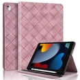 thumbnail image 5 of Elastic Band PU Leather Case for iPad Pro 10.5" / Air 3 2019, for iPad 10.2" 2021/2020/2019 with Pencil Holder, Smart Folio Cover Adjustable Stand - Auto Wake/Sleep and Multiple View Angles, Pink, 5 of 8
