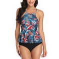 thumbnail image 3 of WREESH Women Floral Print Swimsuit Set Split Bathing Two-Piece Suit Bikini, 3 of 8
