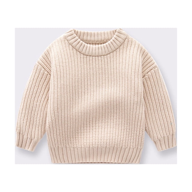 EQWLJWE Ensemble de Chandail Tricoté pour Bébé Fille Chandail Tricoté Col Rond Manches Longues Chandail Molletonné Vêtements d'Automne Hiver 6 Mois-5 Ans